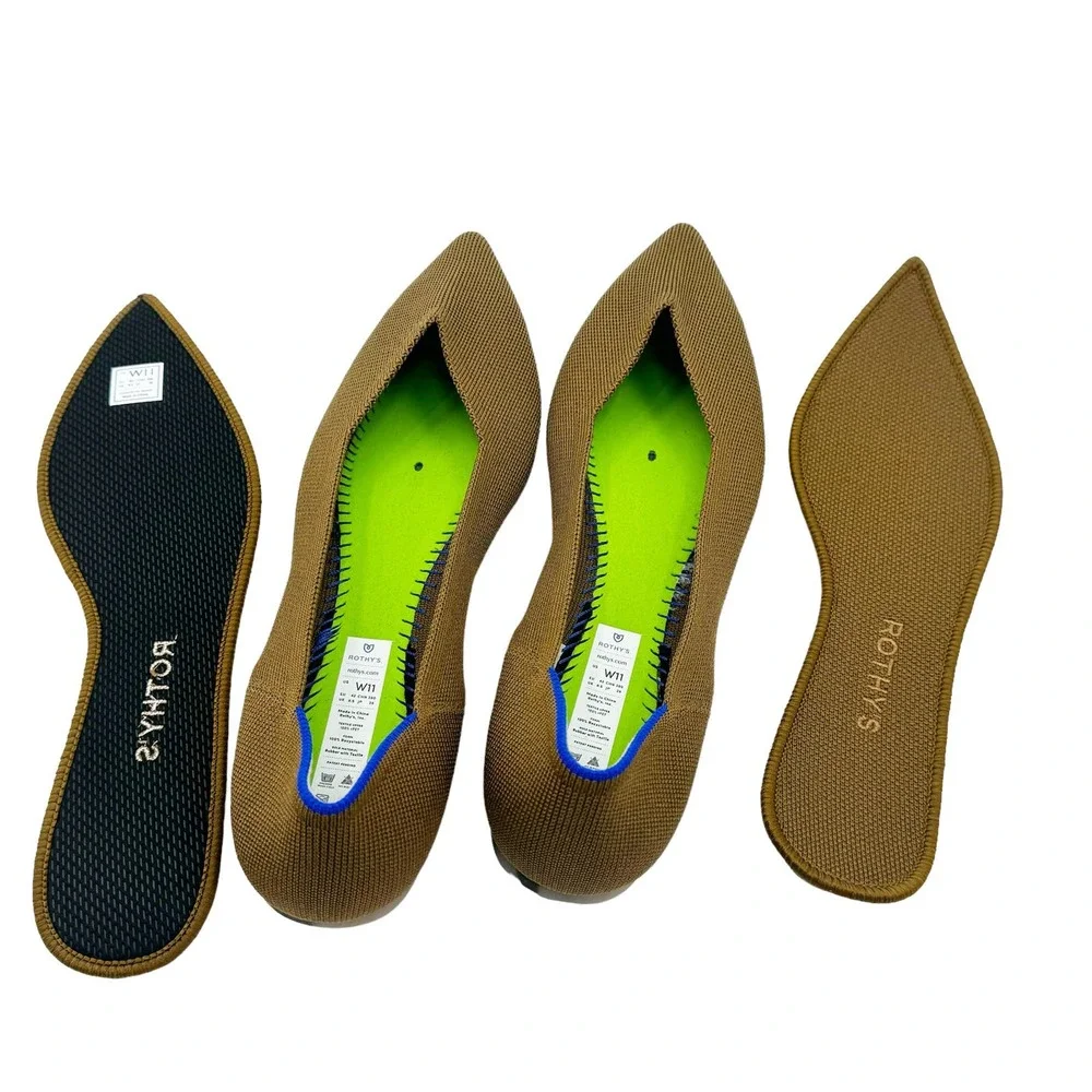 Rothy’s The Point Flats RETIRED Marigold Yellow Classic Women’s Size 11 NWOB
